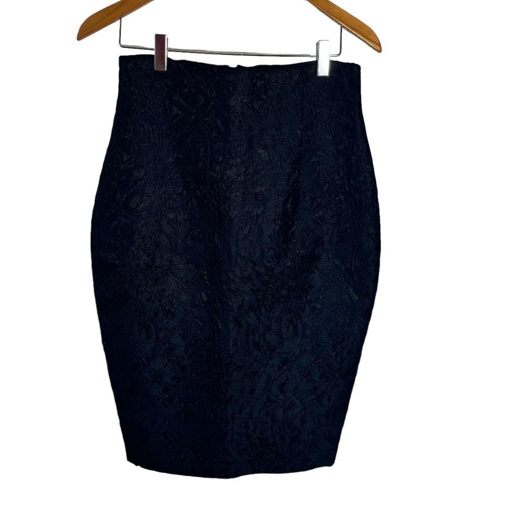 Daniela Corte NWT Maria Textured Black Pencil‎ Skirt Sz 42/US M